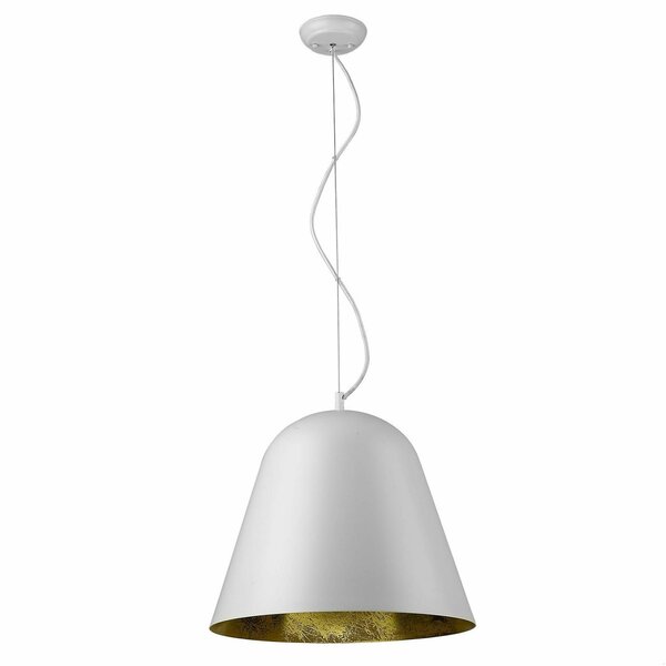 Homeroots 15 x 18 x 18 in. Knell 1-Light White Pendant 398290